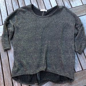 Gold and black metallic top